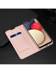DUX DUCIS Skin Pro Bokhylla typ fodral för Samsung Galaxy A02s EU rosa