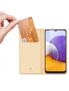 Dux Ducis Skin Pro Bokhylla typ fodral till Samsung Galaxy A22 4G gyllene