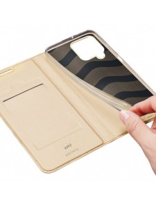 Dux Ducis Skin Pro Bokhylla typ fodral till Samsung Galaxy A22 4G gyllene