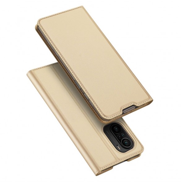 Dux Ducis Skin Pro Bokhylla typ fodral för Xiaomi Redmi K40 Pro+ / K40 Pro / K40 / Poco F3 golden