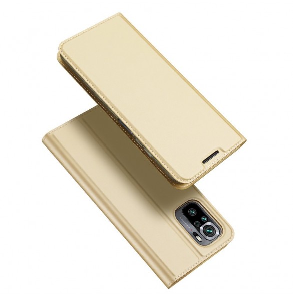 DUX DUCIS Skin Pro Bokhylla typ fodral för Xiaomi Redmi Note 10 / Redmi Note 10S golden