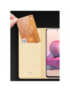 DUX DUCIS Skin Pro Bokhylla typ fodral för Xiaomi Redmi Note 10 / Redmi Note 10S golden