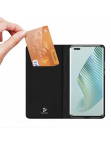 Dux Ducis Skin Pro Fodral för Honor Magic5 Pro Flip Card Plånboksställ Svart