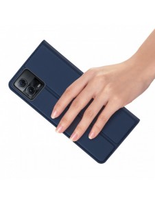 Dux Ducis Skin Pro-fodral för Motorola Edge 30 Fusion flip-fodral kort plånboksställ blå