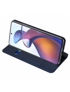 Dux Ducis Skin Pro-fodral för Motorola Edge 30 Ultra flip-fodral kortplånboksställ blå