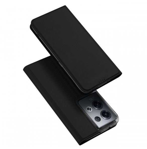 Dux Ducis Skin Pro-fodral för Oppo Reno 8 Pro flip-fodral plånboksställ svart