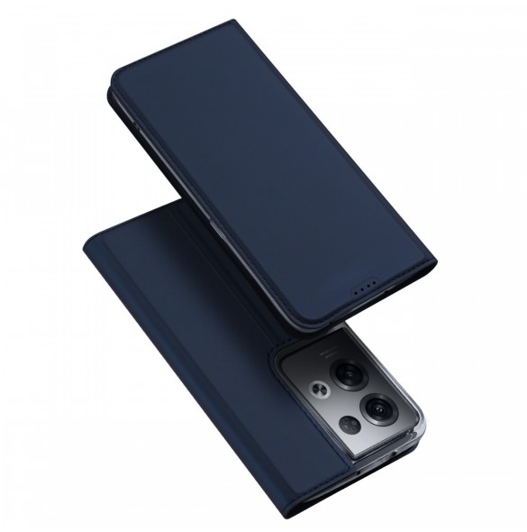 Dux Ducis Skin Pro-fodral för Oppo Reno 8 Pro flip-fodral kort plånboksställ blå