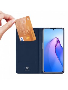 Dux Ducis Skin Pro-fodral för Oppo Reno 8 Pro flip-fodral kort plånboksställ blå