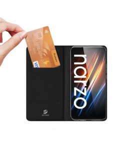 Dux Ducis Skin Pro Fodral För Realme C30 / Realme Narzo 50i Prime Cover Flip Card Plånboksställ Svart