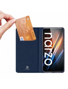 Dux Ducis Skin Pro Fodral För Realme C30 / Realme Narzo 50i Prime Cover Flip Card Plånboksställ Blå