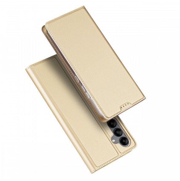 Dux Ducis Skin Pro Fodral för Samsung Galaxy A34 5G Flip Card Plånboksställ Guld