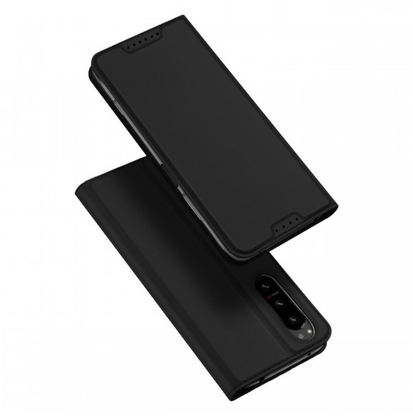 Dux Ducis Skin Pro-fodral för Sony Xperia 5 IV flip-cover-kortplånboksställ svart