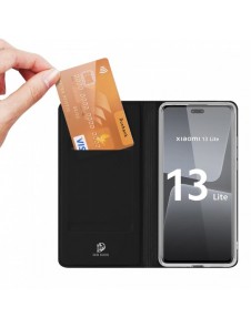 Dux Ducis Skin Pro-fodral för Xiaomi 13 Lite-fodral med flip-kort-plånboksställ svart