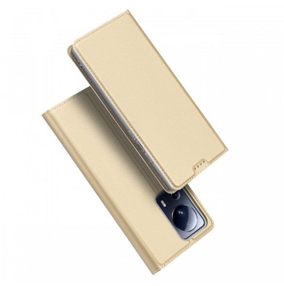 Dux Ducis Skin Pro-fodral för Xiaomi 13 Lite Flip Card-plånboksställ guld