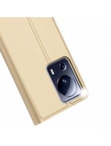 Dux Ducis Skin Pro-fodral för Xiaomi 13 Lite Flip Card-plånboksställ guld