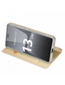 Dux Ducis Skin Pro-fodral för Xiaomi 13 Lite Flip Card-plånboksställ guld