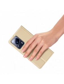Dux Ducis Skin Pro-fodral för Xiaomi 13 Lite Flip Card-plånboksställ guld