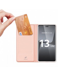 Dux Ducis Skin Pro-fodral för Xiaomi 13 Lite Flip Card-plånboksställ Rosa