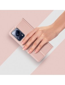 Dux Ducis Skin Pro-fodral för Xiaomi 13 Lite Flip Card-plånboksställ Rosa