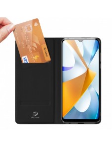 Dux Ducis Skin Pro-fodral för Xiaomi Poco C40-fodral med flip-kort-plånboksställ svart