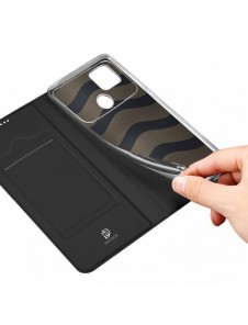 Dux Ducis Skin Pro-fodral för Xiaomi Poco C40-fodral med flip-kort-plånboksställ svart