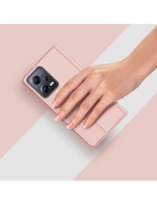 Dux Ducis Skin Pro Fodral För Xiaomi Redmi Note 12 5G / Poco X5 5G Cover Flip Card Plånboksställ Rosa
