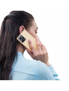 Dux Ducis Skin Pro Fodral För Xiaomi Redmi Note 12 5G / Poco X5 5G Flip Cover Card Plånboksställ Guld
