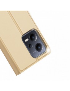 Dux Ducis Skin Pro Fodral För Xiaomi Redmi Note 12 Pro / Poco X5 Pro 5G Cover Flip Card Plånboksställ Guld