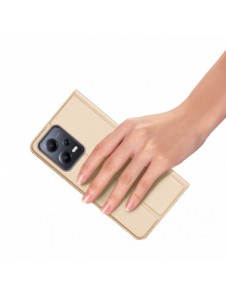 Dux Ducis Skin Pro Fodral För Xiaomi Redmi Note 12 Pro / Poco X5 Pro 5G Cover Flip Card Plånboksställ Guld