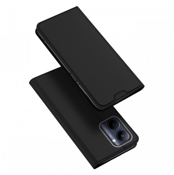 Dux Ducis Skin Pro Fodral Realme C33 Flip Card Plånboksställ Svart
