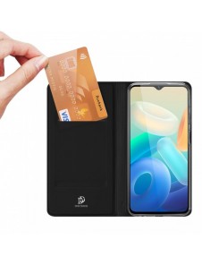 Dux Ducis Skin Pro fodral Vivo Y16 / Y02s plånbokshölsterfodral med flik svart
