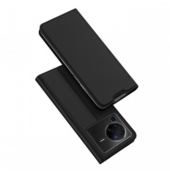 Dux Ducis Skin Pro hölsterskydd flip-skydd för Vivo X80 Pro svart