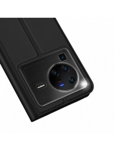 Dux Ducis Skin Pro hölsterskydd flip-skydd för Vivo X80 Pro svart