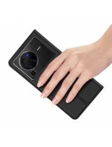 Dux Ducis Skin Pro hölsterskydd flip-skydd för Vivo X80 Pro svart