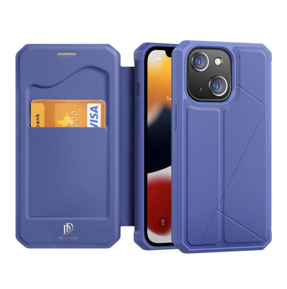DUX DUCIS Skin X Bokhylla typ fodral för iPhone 13 blå