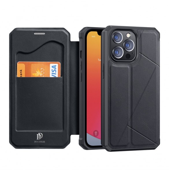 DUX DUCIS Skin X Bokhylla typ fodral för iPhone 13 Pro svart