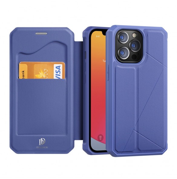 DUX DUCIS Skin X Bokhylla typ fodral för iPhone 13 Pro blå