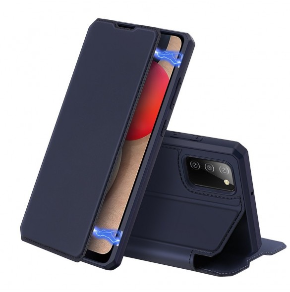 DUX DUCIS Skin X Bokhylla typ fodral för Samsung Galaxy A02s EU blå