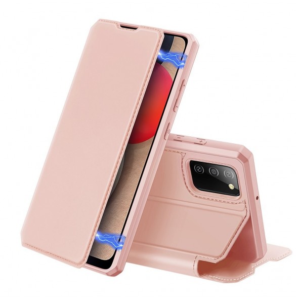 DUX DUCIS Skin X Bokhylla typ fodral för Samsung Galaxy A02s EU rosa