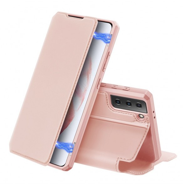 DUX DUCIS Skin X Bokhylla typ fodral för Samsung Galaxy S21+ 5G (S21 Plus 5G) rosa