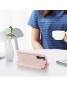 DUX DUCIS Skin X Bokhylla typ fodral för Samsung Galaxy S21+ 5G (S21 Plus 5G) rosa