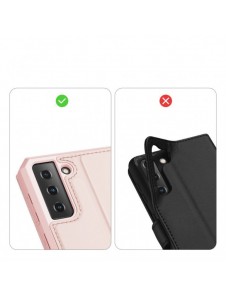 DUX DUCIS Skin X Bokhylla typ fodral för Samsung Galaxy S21+ 5G (S21 Plus 5G) rosa