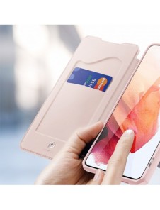 DUX DUCIS Skin X Bokhylla typ fodral för Samsung Galaxy S21+ 5G (S21 Plus 5G) rosa