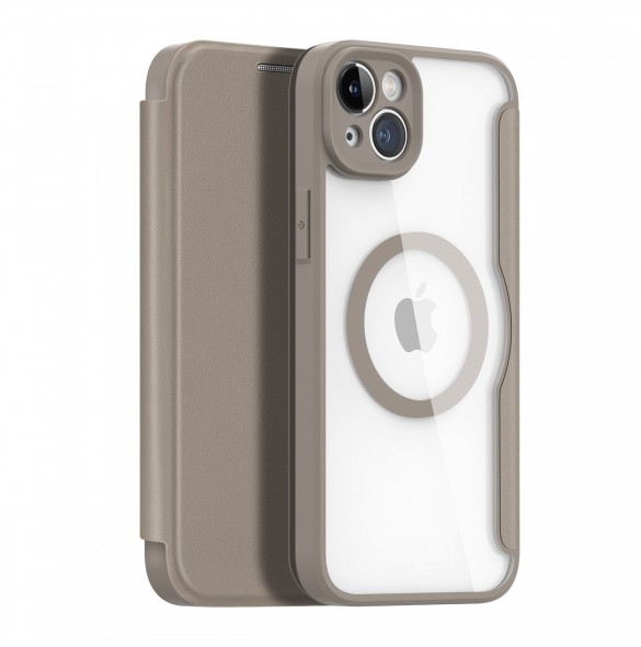 Dux Ducis Skin X Pro fodral iPhone 14 Plus MagSafe magnetiskt flipfodral beige