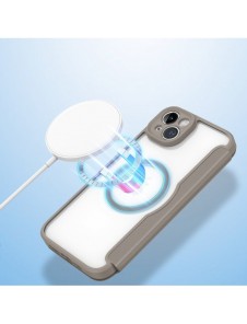 Dux Ducis Skin X Pro fodral iPhone 14 Plus MagSafe magnetiskt flipfodral beige