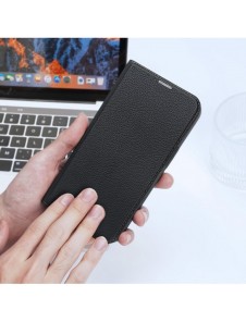 Dux Ducis Skin X2 skal till iPhone 14 skal med magnetisk flik svart