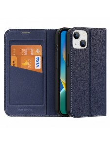 Dux Ducis Skin X2 skal till iPhone 14 skal med magnetisk flik blå