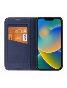 Dux Ducis Skin X2 skal till iPhone 14 skal med magnetisk flik blå
