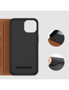 Dux Ducis Skin X2 skal till iPhone 14 skal med magnetisk flik brun
