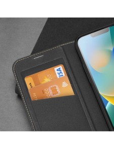 Dux Ducis Skin X2 skal till iPhone 14 Plus skal med magnetisk flik svart
